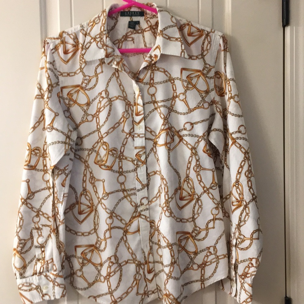 Ralph Lauren horse bridle blouse size large